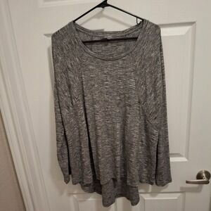 3/$15 Lisa Rinna Collection Women's Gray‎ Knit Long Sleeve Tunic Top Size L
